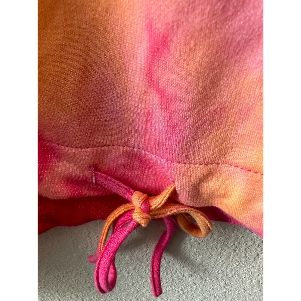 14th & Union Women's Tie Dye Drawstring Hem Shirt In Pink Orange - Picture 7 of 11